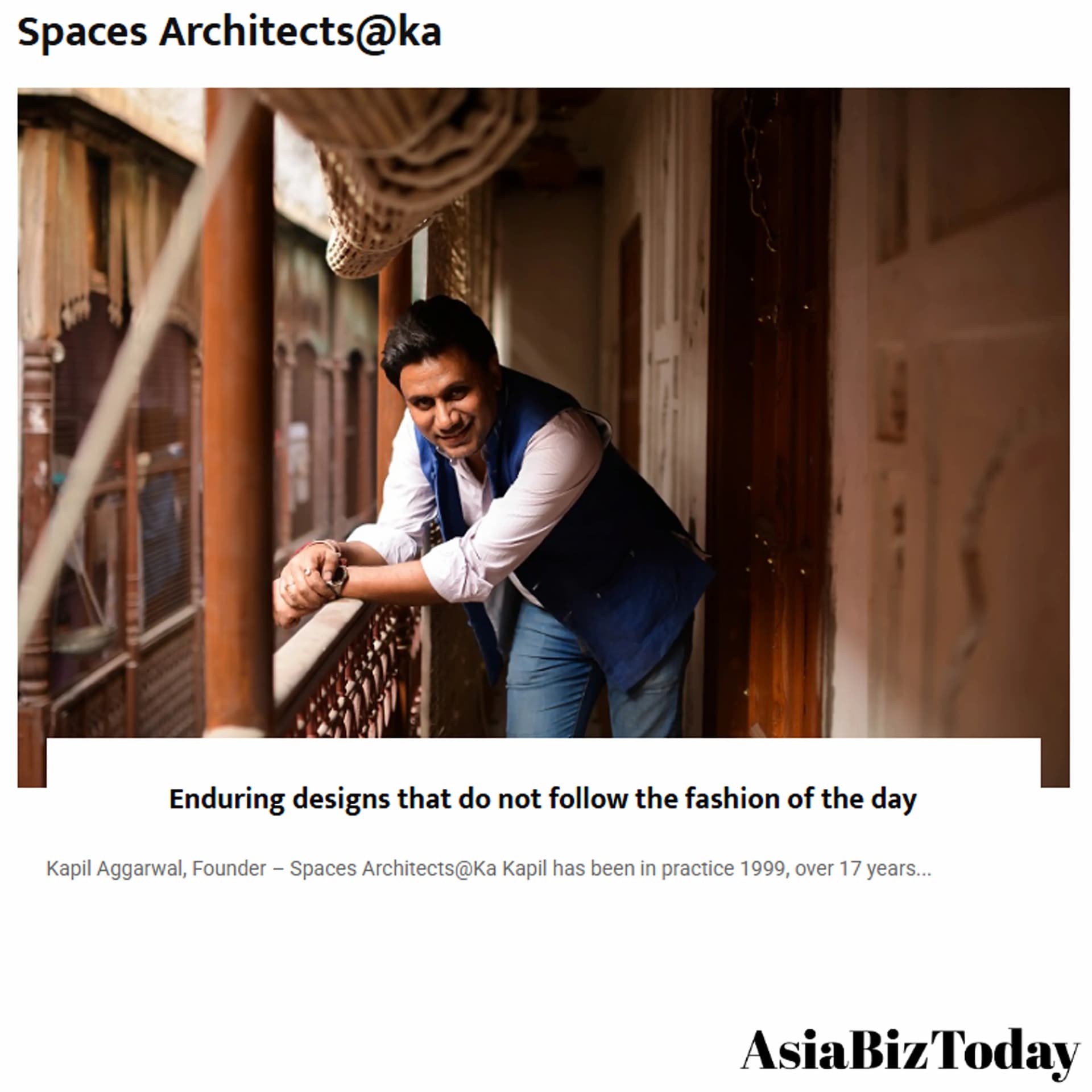 Article about the Architect